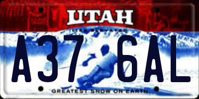 UT license plate A376AL