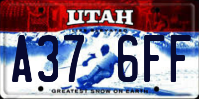 UT license plate A376FF