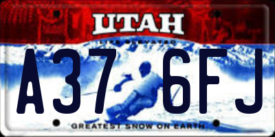 UT license plate A376FJ