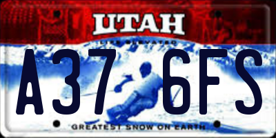 UT license plate A376FS