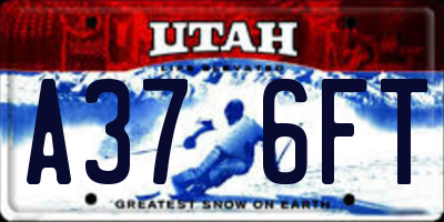 UT license plate A376FT