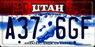 UT license plate A376GF