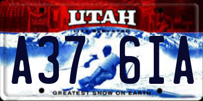 UT license plate A376IA