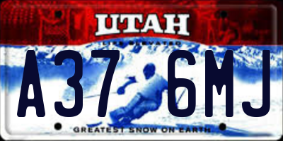 UT license plate A376MJ