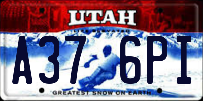UT license plate A376PI