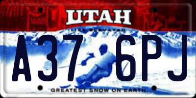 UT license plate A376PJ