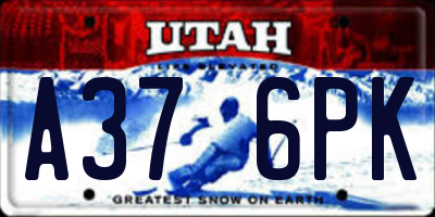 UT license plate A376PK