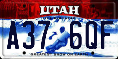 UT license plate A376QF