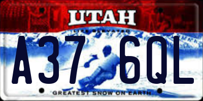 UT license plate A376QL