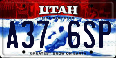 UT license plate A376SP