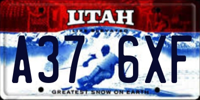 UT license plate A376XF
