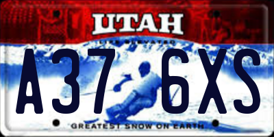 UT license plate A376XS