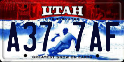 UT license plate A377AF