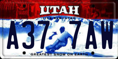 UT license plate A377AW