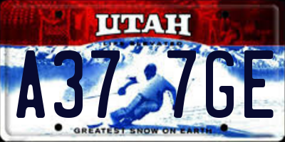 UT license plate A377GE
