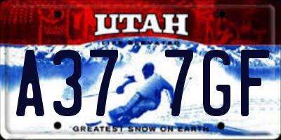 UT license plate A377GF