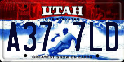 UT license plate A377LD