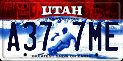 UT license plate A377ME