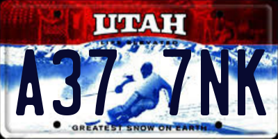 UT license plate A377NK