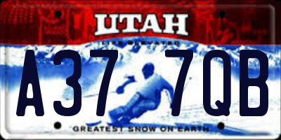 UT license plate A377QB