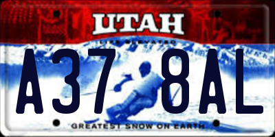 UT license plate A378AL