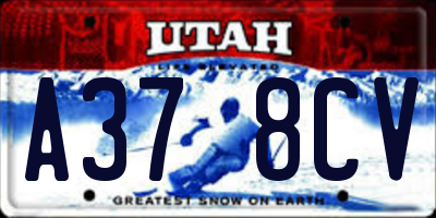 UT license plate A378CV