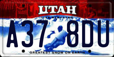 UT license plate A378DU