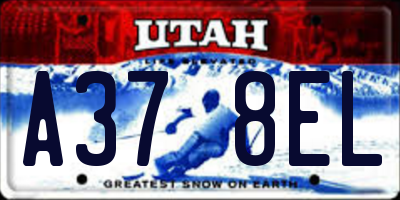 UT license plate A378EL