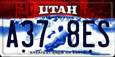 UT license plate A378ES