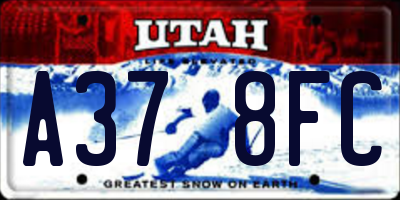 UT license plate A378FC
