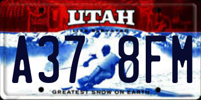 UT license plate A378FM