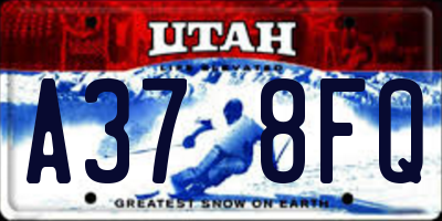 UT license plate A378FQ