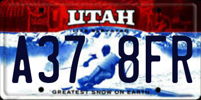 UT license plate A378FR