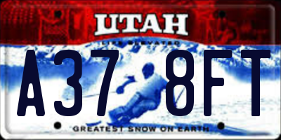 UT license plate A378FT