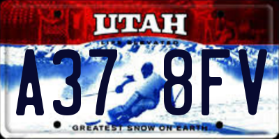 UT license plate A378FV