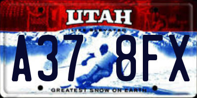 UT license plate A378FX