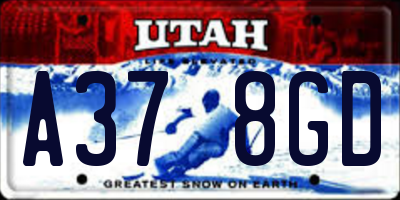 UT license plate A378GD