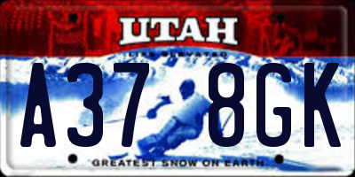 UT license plate A378GK