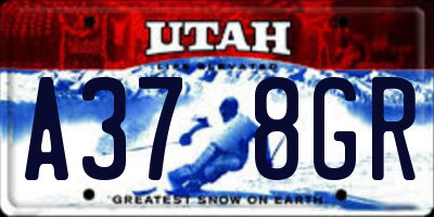 UT license plate A378GR