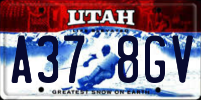 UT license plate A378GV