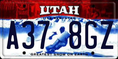 UT license plate A378GZ