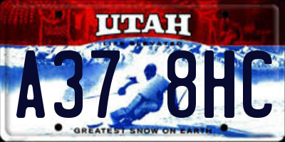 UT license plate A378HC