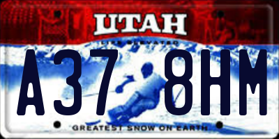 UT license plate A378HM