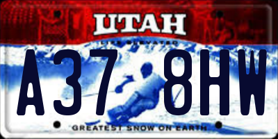 UT license plate A378HW