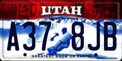 UT license plate A378JB