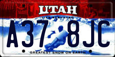 UT license plate A378JC