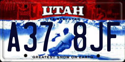 UT license plate A378JF
