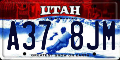 UT license plate A378JM