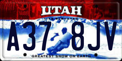 UT license plate A378JV
