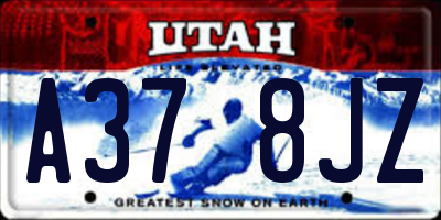 UT license plate A378JZ